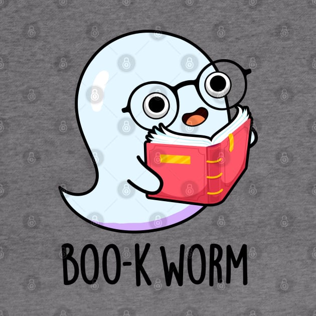 Boo-k Worm Cute Halloween Bookworm Ghost Pun by punnybone